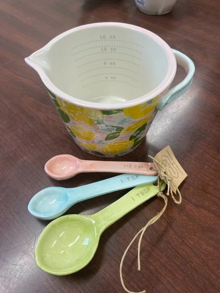 mudpie "Oh Happy Day" Measuring Cup & Spoons