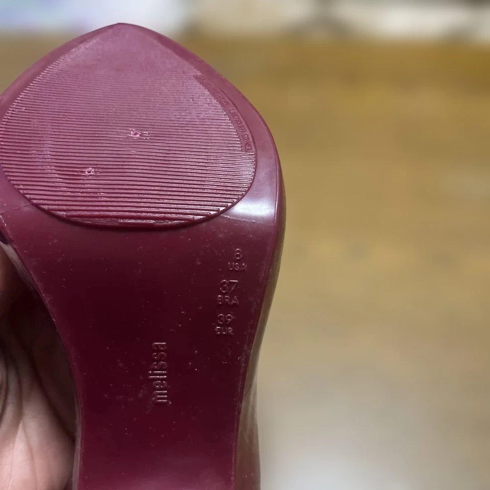 Sandálias de salto Vivienne Westwood Melissa Borgonha Bombas de Borracha 24,5cm Novo em folha - Imagem 4 de 4