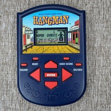Milton Bradley Electronic Hand-Held Hangman Game 1995 Wild West Blue Model