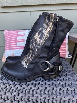 NWT 37 AS98 SPENCER/SMYTH MOTO BOOT NERO WITH GOLD FOIL RUB OFF! STUNNING.