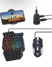 Gaming Wired USB Keyboard and Mouse Bundle, RGB Backlit, Black, QWERTY