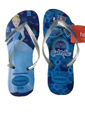 Havaianas Cinderella Blue Star Size 3/4Y Girls Flip Flop