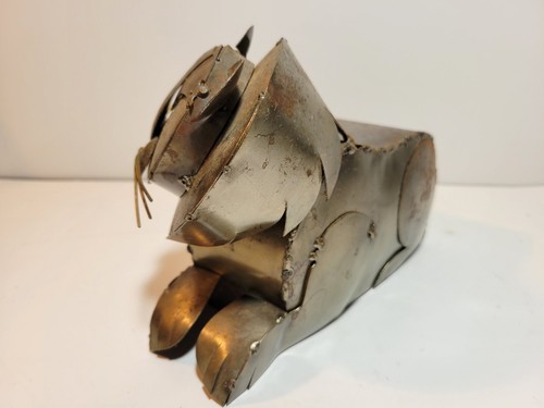 Folk Art Metal Lion Figurine Vintage Wildlife Decor Handmade Sculpture Mexico - Picture 7 of 12