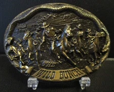 Wild West Series Wild Bunch Cassidy Curry George Cowboy Robbers Belt Buckle 1983