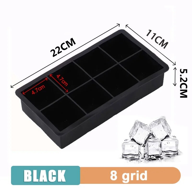 4/6/8/15/24/37 Grid Ice Cube Tray Mold Large Food Grade Silicone DIY ...