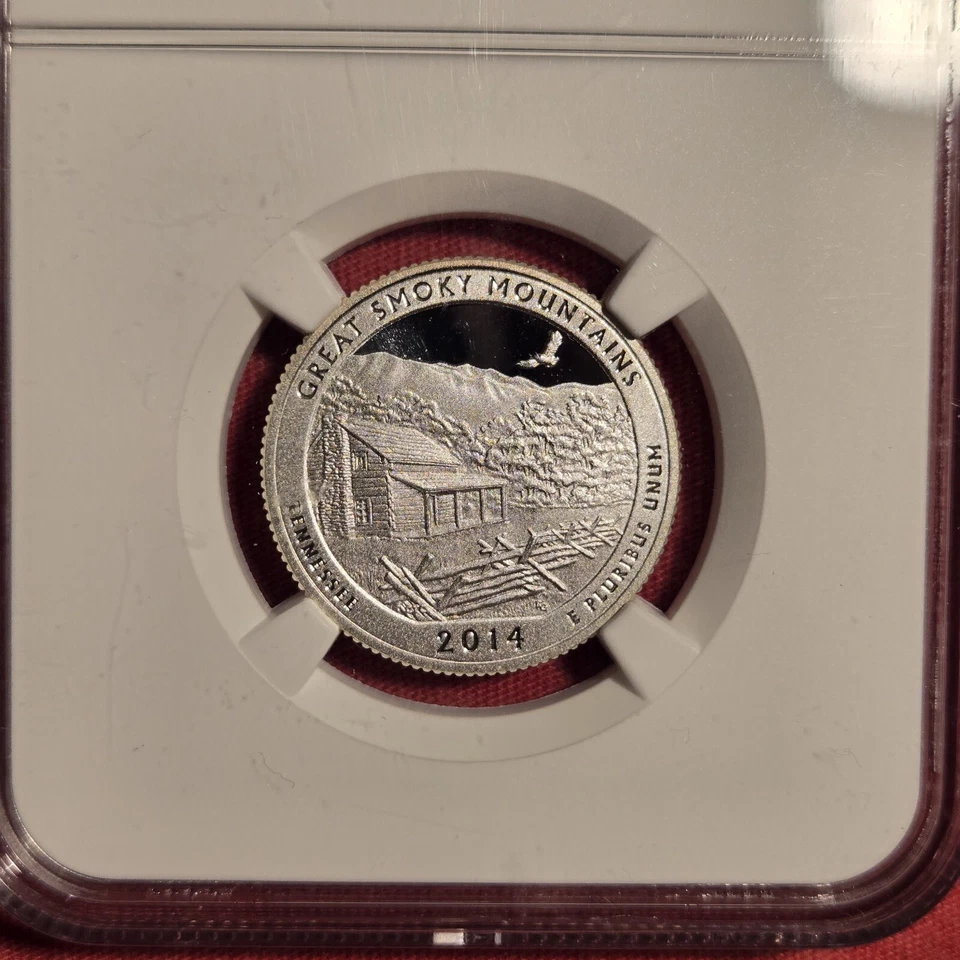 USA 2014-S Quarter 25c Coin: Great Smoky Mountains Silver - NGC PF70 - Image 2 of 4
