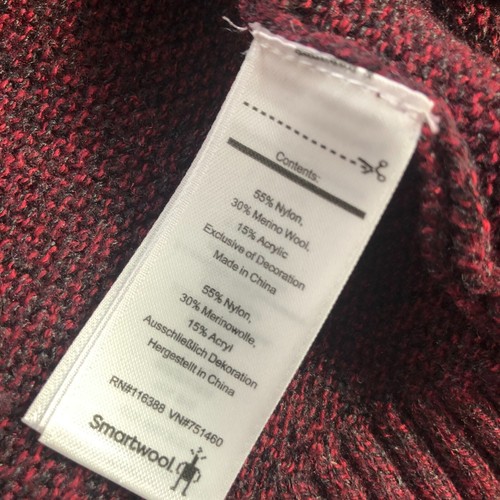 Smartwool Sparwood Crew Sweater Mens XL Maroon Pullover Merino Wool Blend - Picture 6 of 9