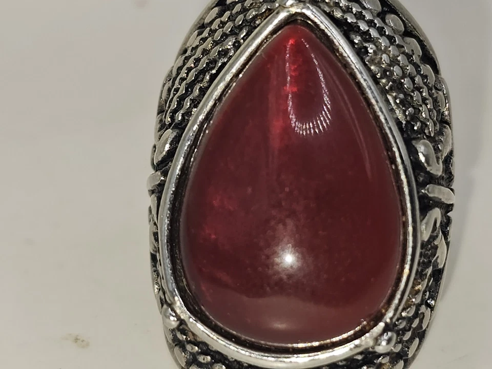 Anillo de plata talla 7 con ónix rojo Foto 4 de 4