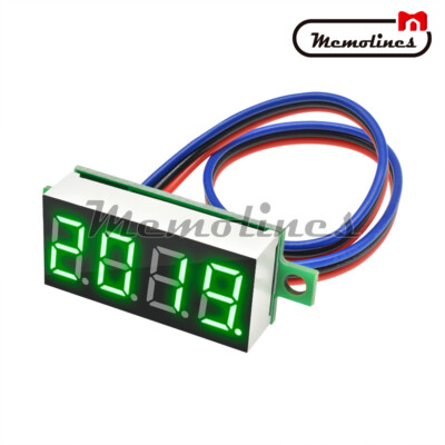 10pcs 0.36'' DC 0-100V 3-Digital Display Green LED Voltage Voltmeter Panel Meter
