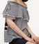 Haut Papaya Épaules Dénudées – Taille S – Avec Pompons – NWT