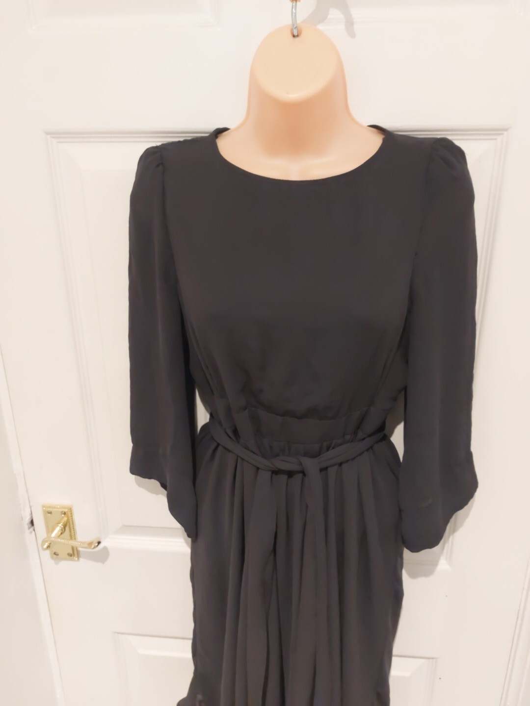 Zara Basic Collection Navy Chiffon Floaty backles… - image 3