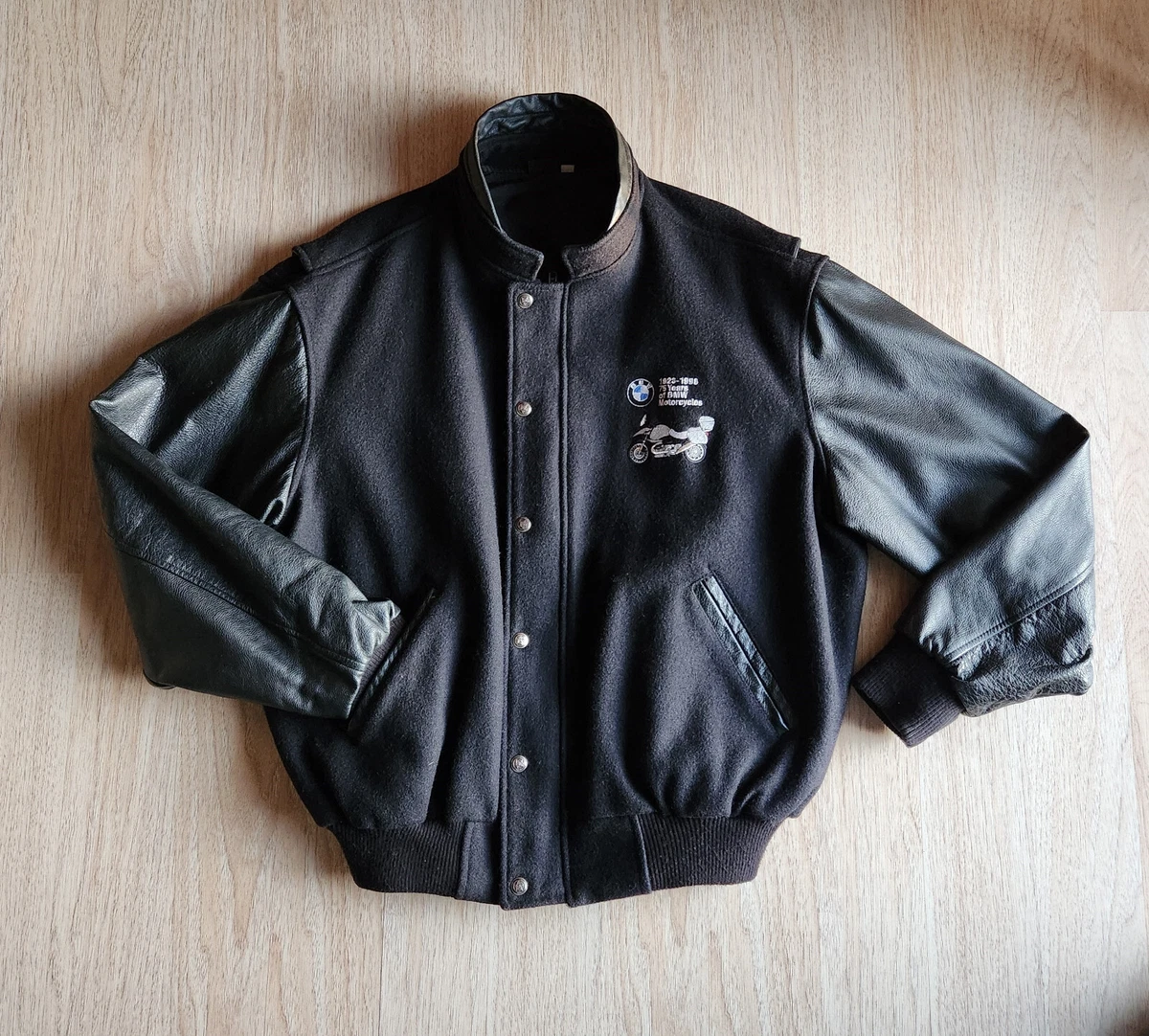 Years | XL Guggenheim Museum x Black Leather eBay of Jacket Vintage BMW 75 Wool Motor