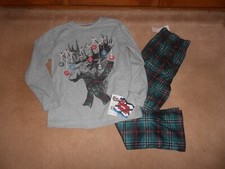 NEW, SLEEP ON IT BOYS MOOSE PLAID SLEEP SET PAJAMAS, SIZE S 6/7