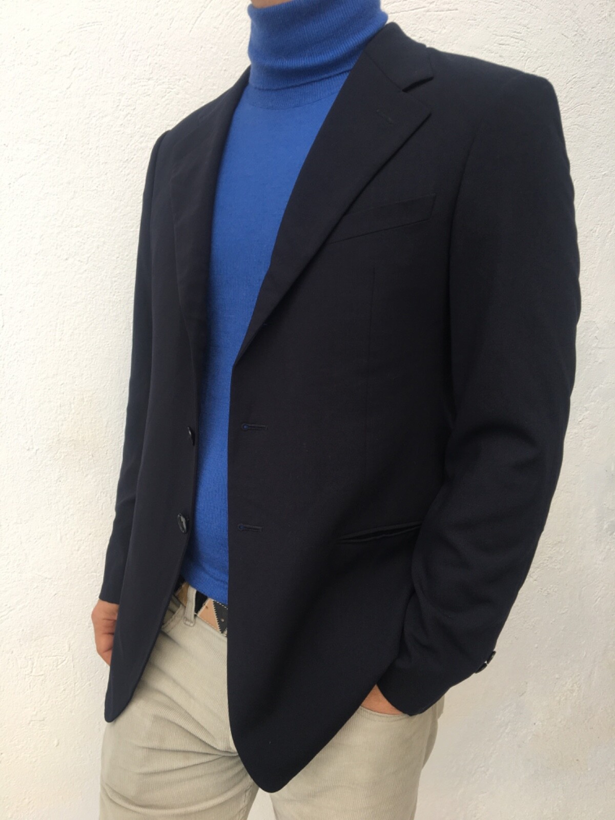 ARMANI COLLEZIONI blazer Size 40 UK NAVY WOOL Made in Italy vintage RRP £299 image 2