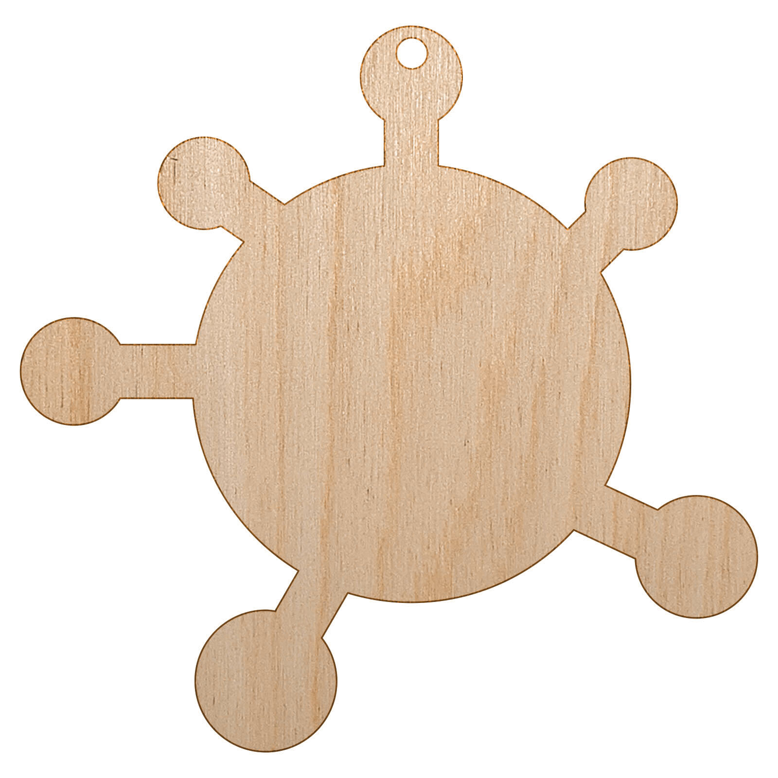 Virus Symbol Solid Unfinished Craft Wood Holiday Christmas Tree DIY Ornament