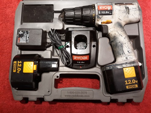Ryobi Cordless 3/8", 12V Drill #HP1202M, with 2 each Batteries, Charger & Case. - Picture 2 of 4