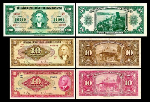 10.10.100 Turkish Lira - 1947 - 1948 - Inönü 4th Edition - Reproduction - 07 - 第 1/6 張圖片