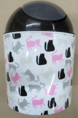 KOLORAE KOL-03538 MINI WASTE CAN TOSSED CAT UPC: 810508035387