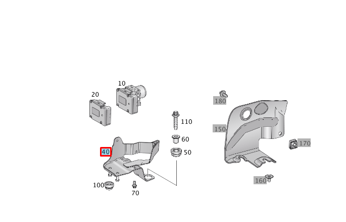 MERCEDES-BENZ GLE GL CLASS ABS MODULATOR BRACKET A1664310140 