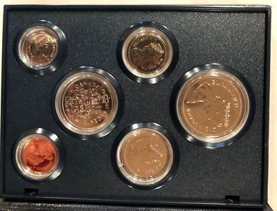 1987 Royal Canadian Mint Specimen, 6 Coin Set in display case with