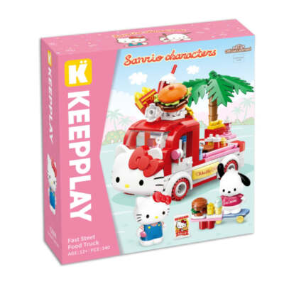 Qman Keeppley Hello Kitty & Pochacco's Fast Street Food Truck Building Blocks