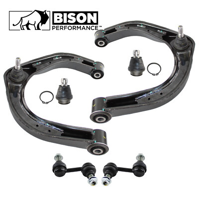 Bison Performance 6pc Front Upper Control Arm Sway Bar Ball Joint Kit For Nissan