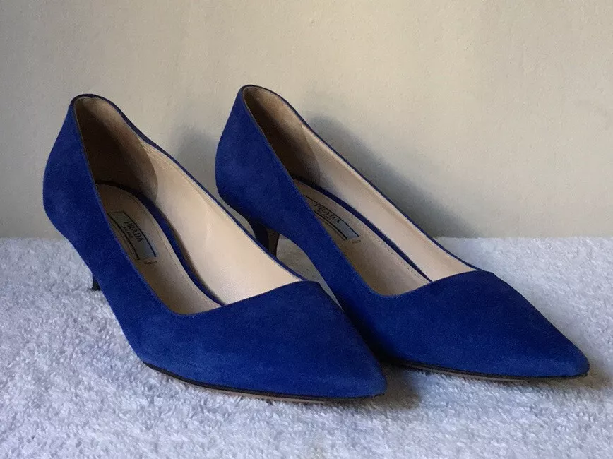 Blue suede sale kitten heels
