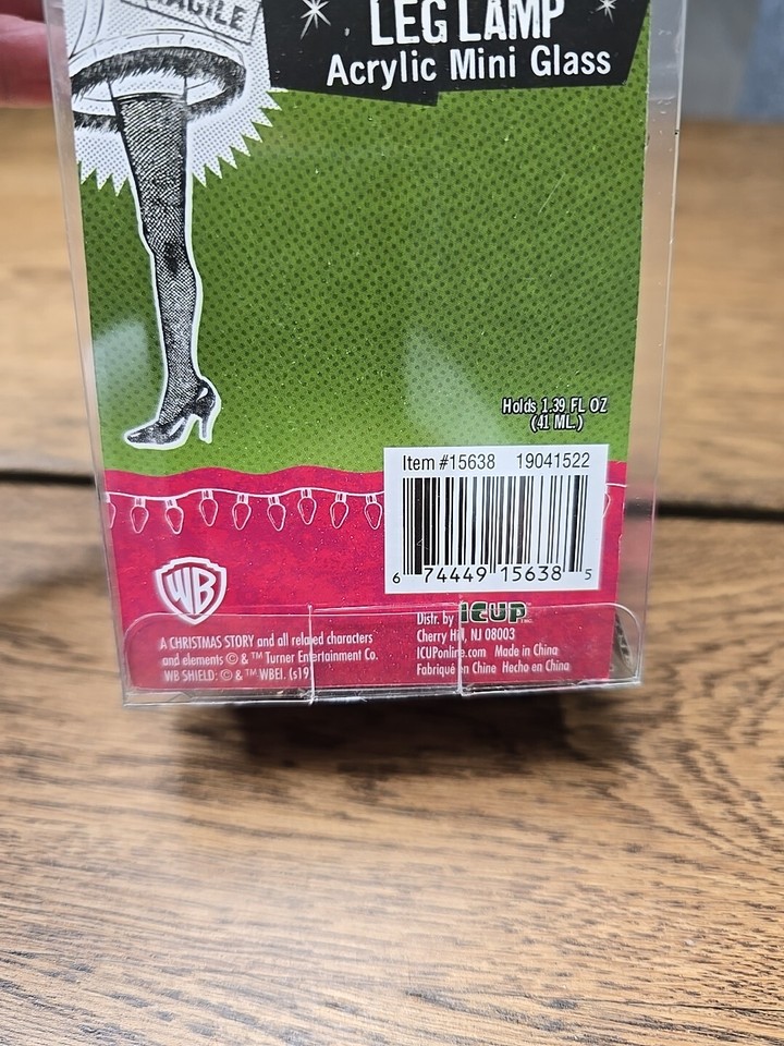 A Christmas Story Leg Lamp Acrylic Cup Shot Glass "FRAGILE" New 41ml