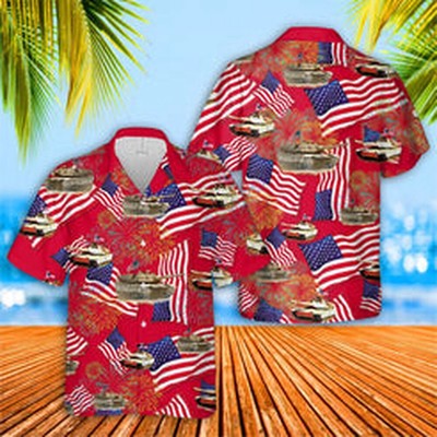 M1A1 Abrams Tank 4th Of July Hawaiian Shirt Independence Day