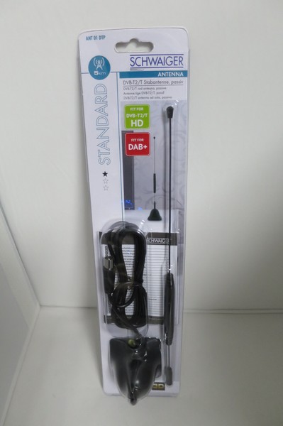 Schwaiger DVB-T Stabantenne Passiv Schwarz Innenbereich Zimmerantenne-image
