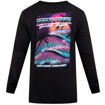 Hurley Men's T-Shirt Long Sleeve Hawaii Sunset Beach 2023 Pro Surf Contest Small