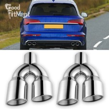 For Audi Q5 SQ5 9.5" Quad Exhaust Pipe Tips 2.5" Inlet 3.5'' Outlet Dual Wall