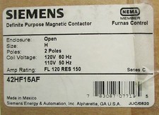 FURNAS SIEMENS Definite Purpose Contactor 2 Pole 120V 42HF15AF 