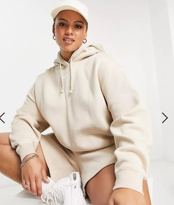 Womens Nike Plus mini swoosh oversized pullover hoodie - sand beige size  2XL | eBay