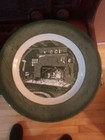 2 Colonial Homestead By Royal Green 10" Dinner Plate Log Cabin Fireplace Vintage — photo 3