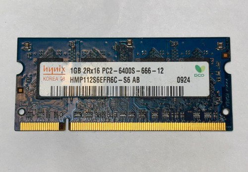 1GB Hynix DDR2 RAM PC2-6400S-666-12 800MHz CL6 2Rx16 SO-DIMM HMP112S6EFR6C-S6 AB - Picture 1 of 2