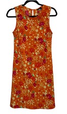 My Michelle Vintage 90s Orange Floral Sleeveless Tank Dress Juniors Size 11/12