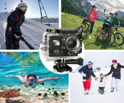 Action Camera 4K, Sports Cam Wifi, Ultra Full HD 16MP/12MP Wasserdicht 30