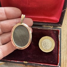 Vintage Antique 9ct Rolled Gold 2 Sided Photo Locket Memorial Keepsake Pendant