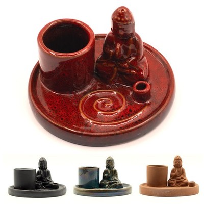 Handgefertigte Buddha Räucherteller Ethno Böhmisch Rustikal Deko Wohndeko