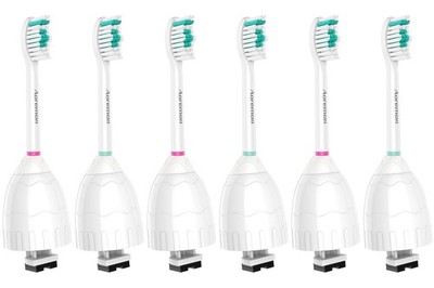 Aoremon Replacement Toothbrush Heads 6 Count (Pack of 1), White-6