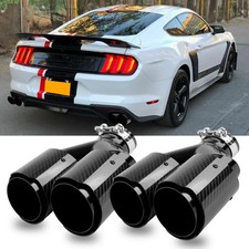 For Ford Mustang Carbon Dual Exhaust Tip Exhaust Muffler 2.5"/3" Inlet 4" Outlet