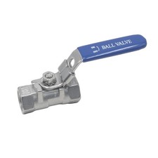 One Piece Ball Valve 1/4" NPT Female x 1/4" NPT Female SS304, 1000 CWP