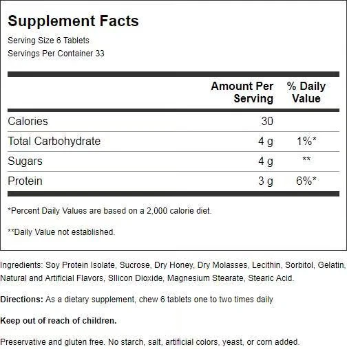 Comprimidos de proteína masticable Nature's Blend - miel 200 comprimidos Foto 2 de 2