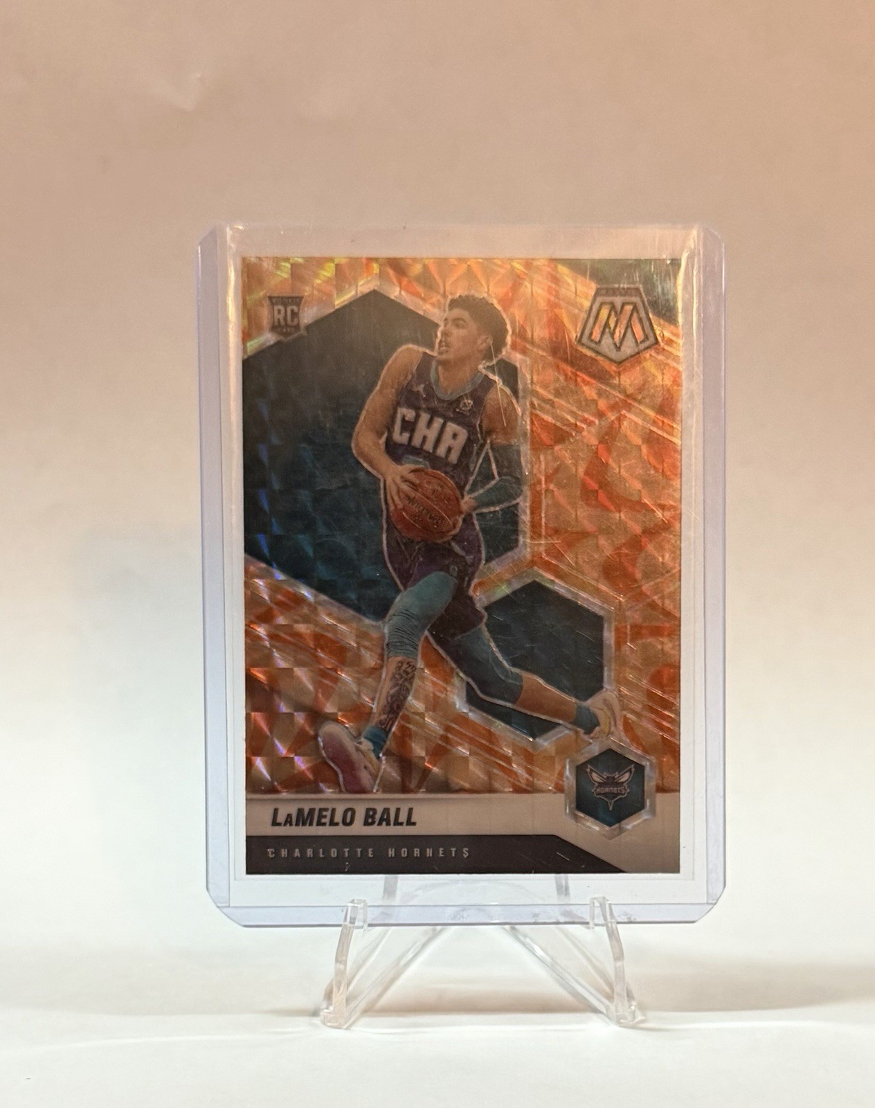 2020-21 Panini Mosaic - Rookie LaMelo Ball #202 Reactive Orange Prizm RC Hornets