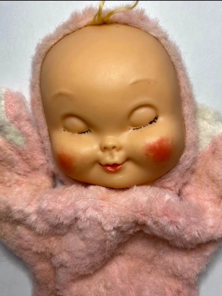 Muñeca bebé de cuerpo suave cara de goma rara con disco de música en funcionamiento de 7" Foto 4 de 4