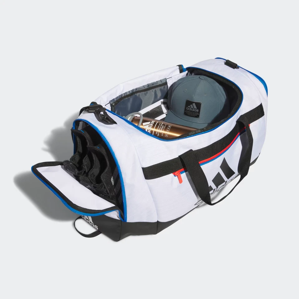 Adidas Defender IV Mediano Gimnasio Entrenamiento Bolsa de Lona Blanco Base Resistente al Agua Nuevo con Etiquetas Foto 3 de 4