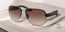 PRADA LINEA ROSSA PS 55YS 5AV02P Gunmetal Brown Gradient 64 mm Men's Sunglasses