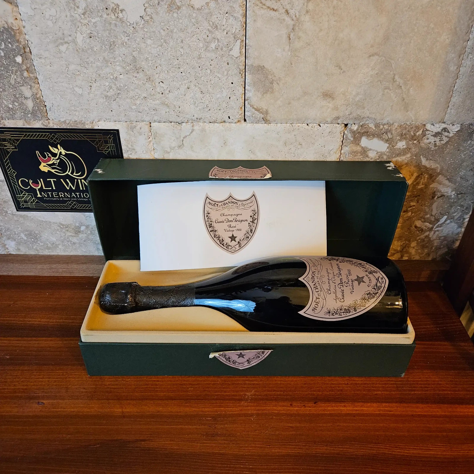 ST-93pts! 1986 Dom Perignon Rose Champagne in Gift Box