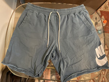 Nike Mens Athletic Shorts Blue Knit Cotton Lo...